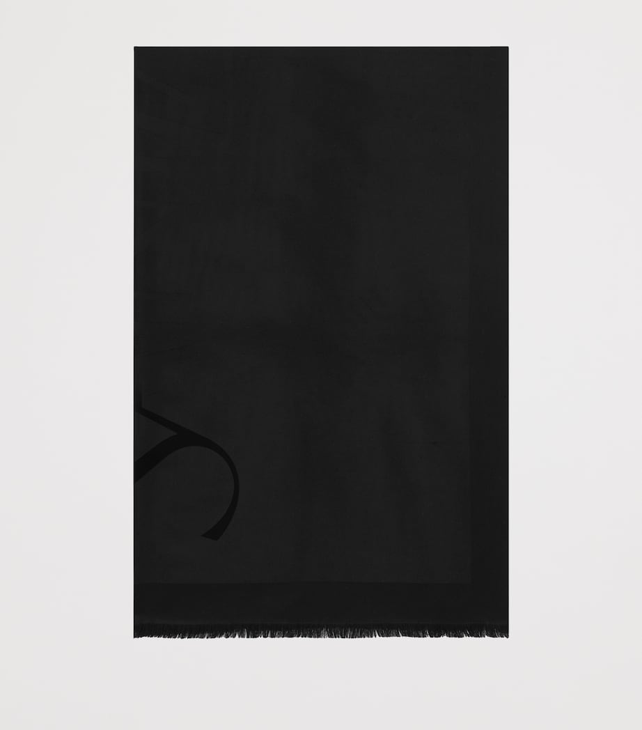 Saint Laurent wool logo scarf, imported from the UK