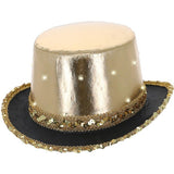 Smiffys LED light up metallic top hat in gold (British brand)