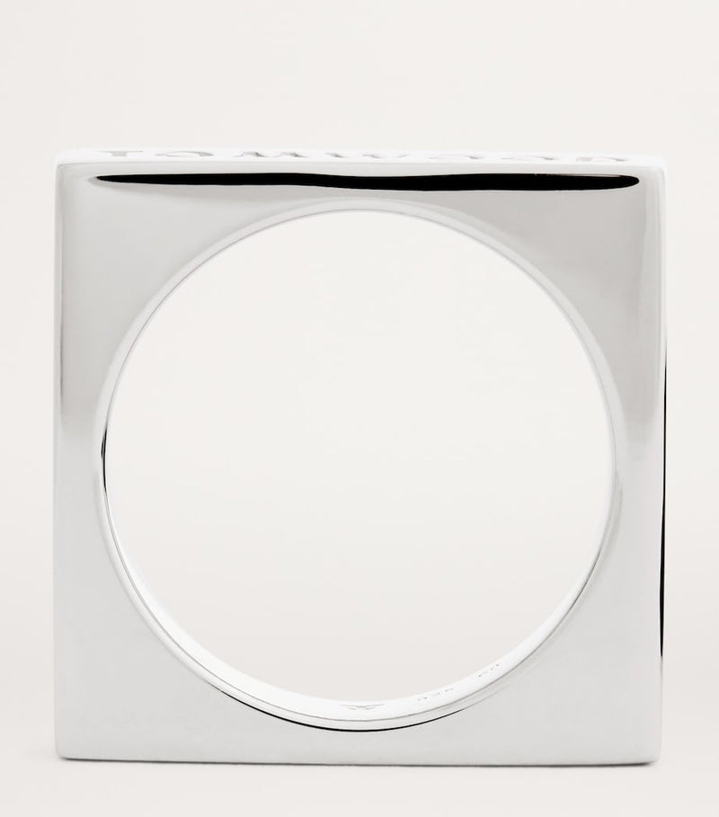 Tom Wood sterling silver square ring - British product