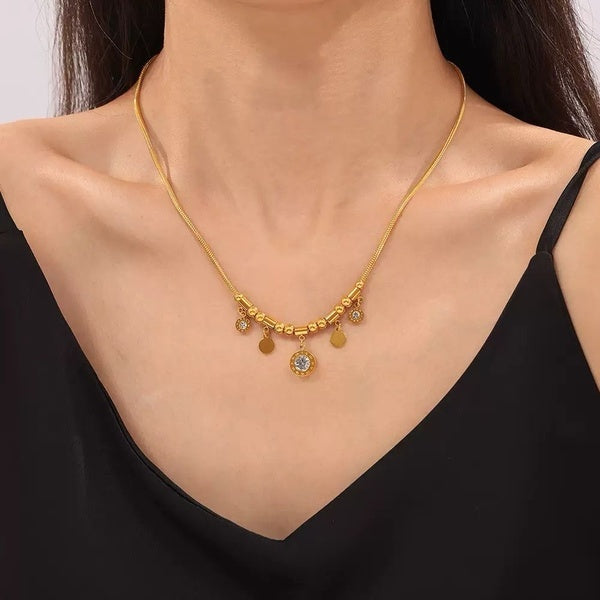 Luxe Tones 18k gold plated charm necklace, UK version