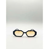SVNX Oval Geometric sunglasses in black and orange, UK version
