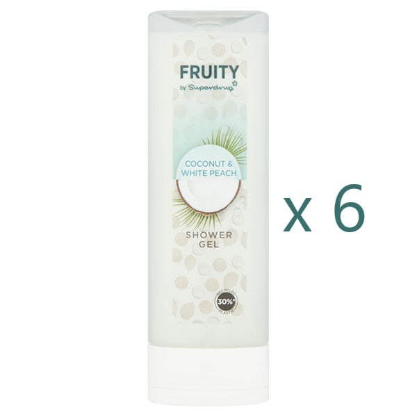 Superdrug Shower Gel Fruity Coconut White Peach 250ml x6 - British product