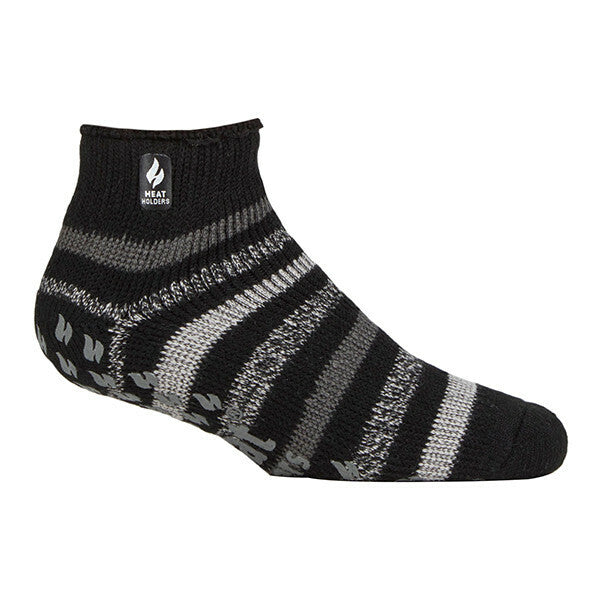 Heat Holders Mens Ankle Thermal Slipper Socks 6-11 UK GOODS Superdrug Black Stripe  