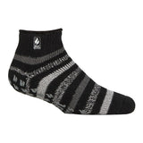 Heat Holders Mens Ankle Thermal Slipper Socks 6-11 UK GOODS Superdrug Black Stripe  