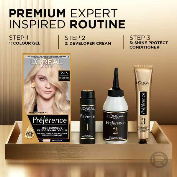 Preference Infinia Light Beige Hair Dye, imported from the UK