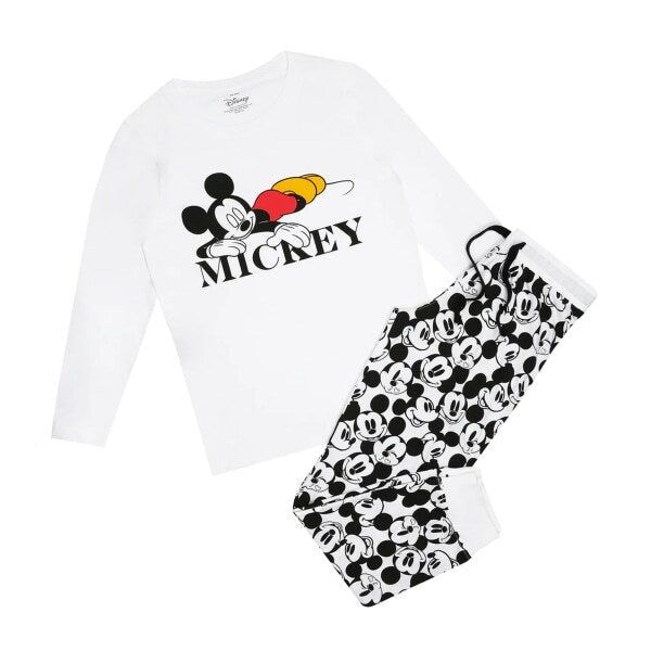 Disney Womens Snooze Mickey Mouse Long Pyjama Set (L) GOODS Superdrug   