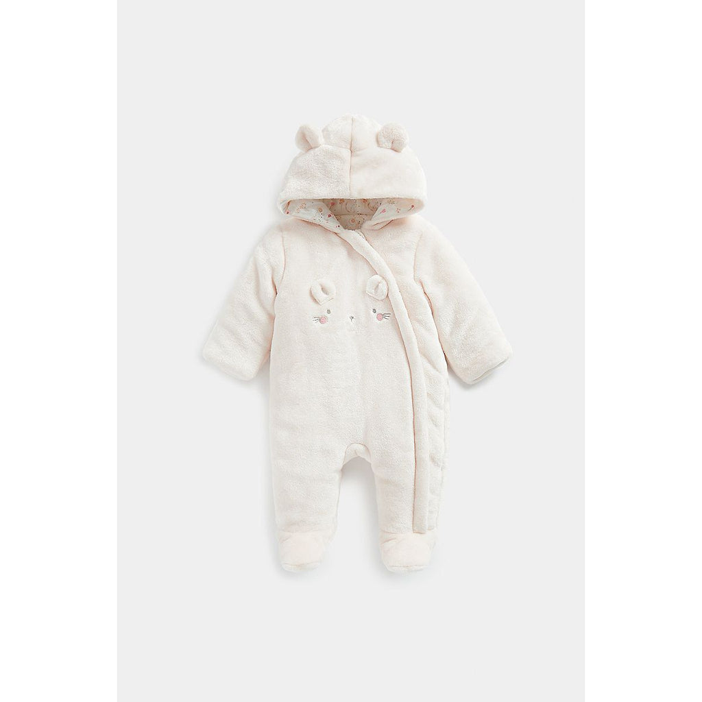 Mothercare My First Pink Fluffy Pramsuit