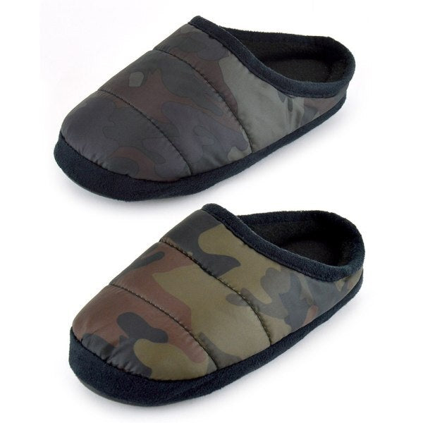 Kids Camo Puffer Slippers (9-10)