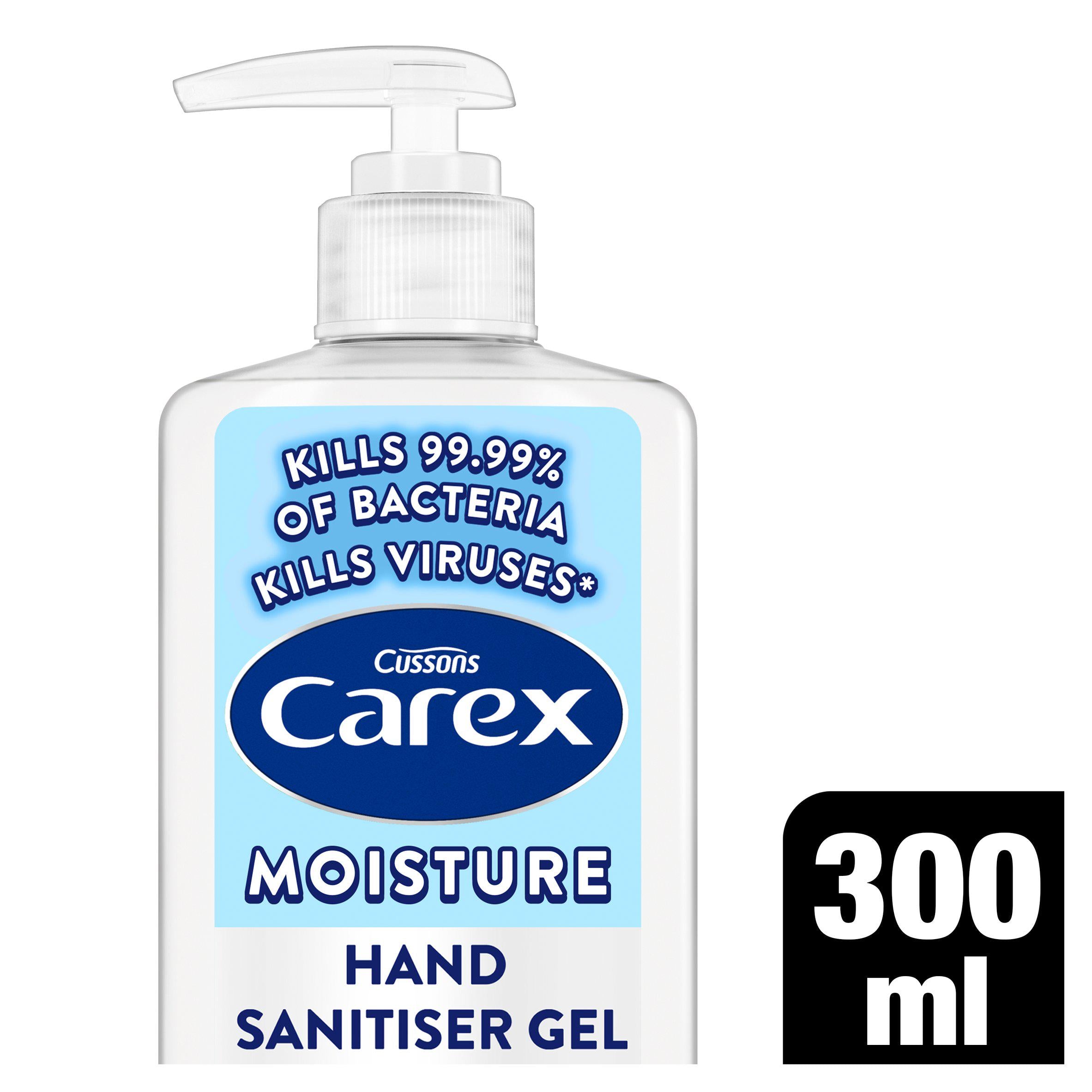 Carex Moisture Antibacterial Hand Sanitiser Gel Quick Dry 300ml GOODS Sainsburys   