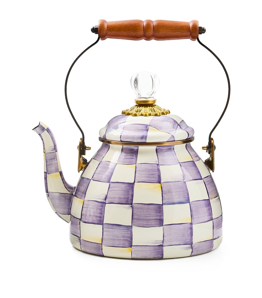 MacKenzie-Childs Violet Check 2-Quart tea kettle - British product