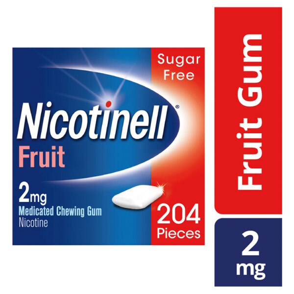 Nicotinell Gum Stop Smoking Aid 2 mg Fruit 204 Pieces GOODS Superdrug   