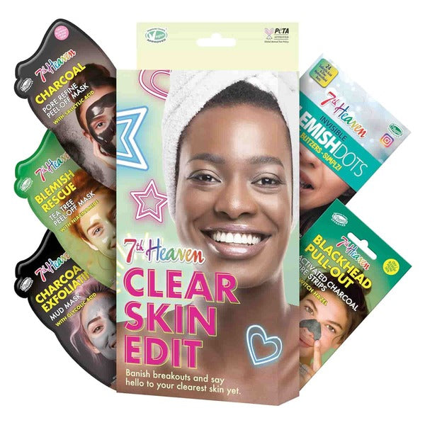 7th Heaven Clear Skin Edit skincare set with masks and strips, imported from the UK