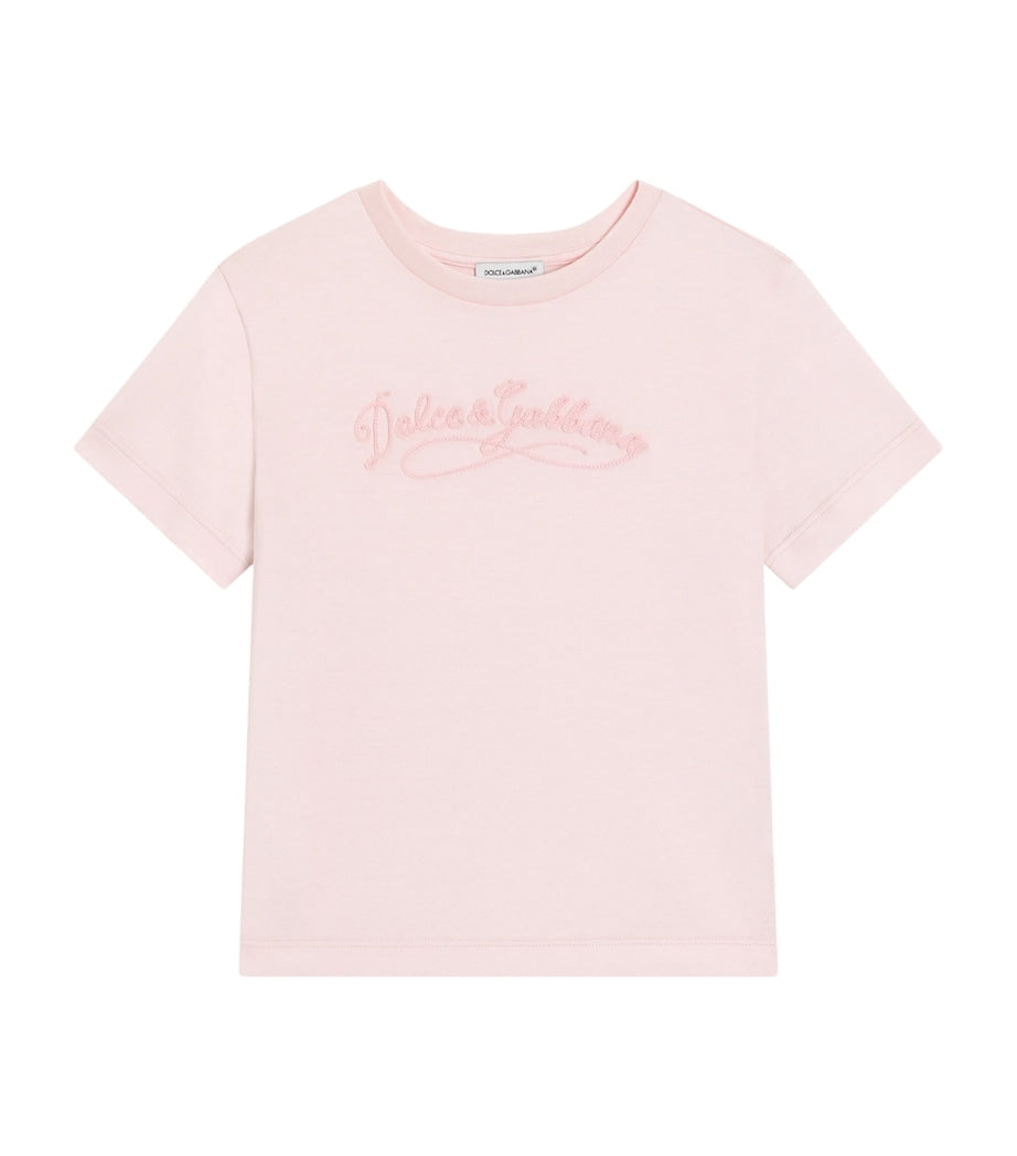 Dolce&Gabbana Kids Cotton Embroidered Logo T-Shirt (8-12+ Years) - British product