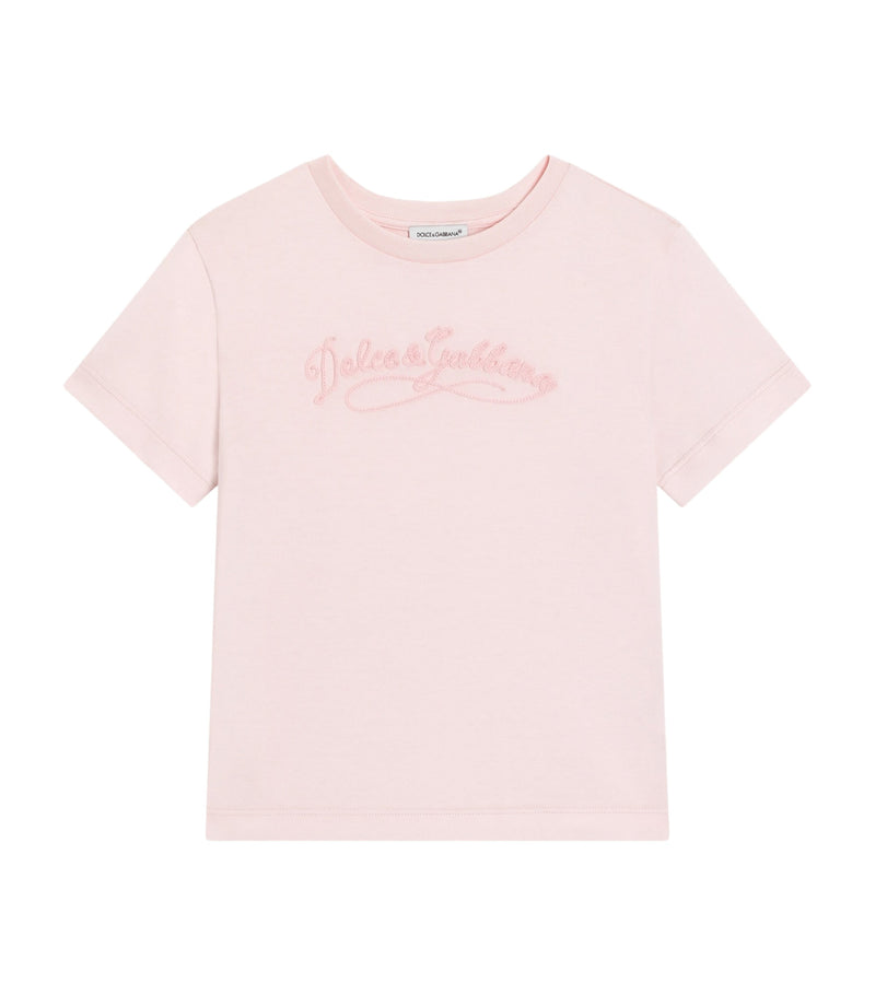 Dolce&Gabbana Kids Cotton Embroidered Logo T-Shirt (8-12+ Years) - British product