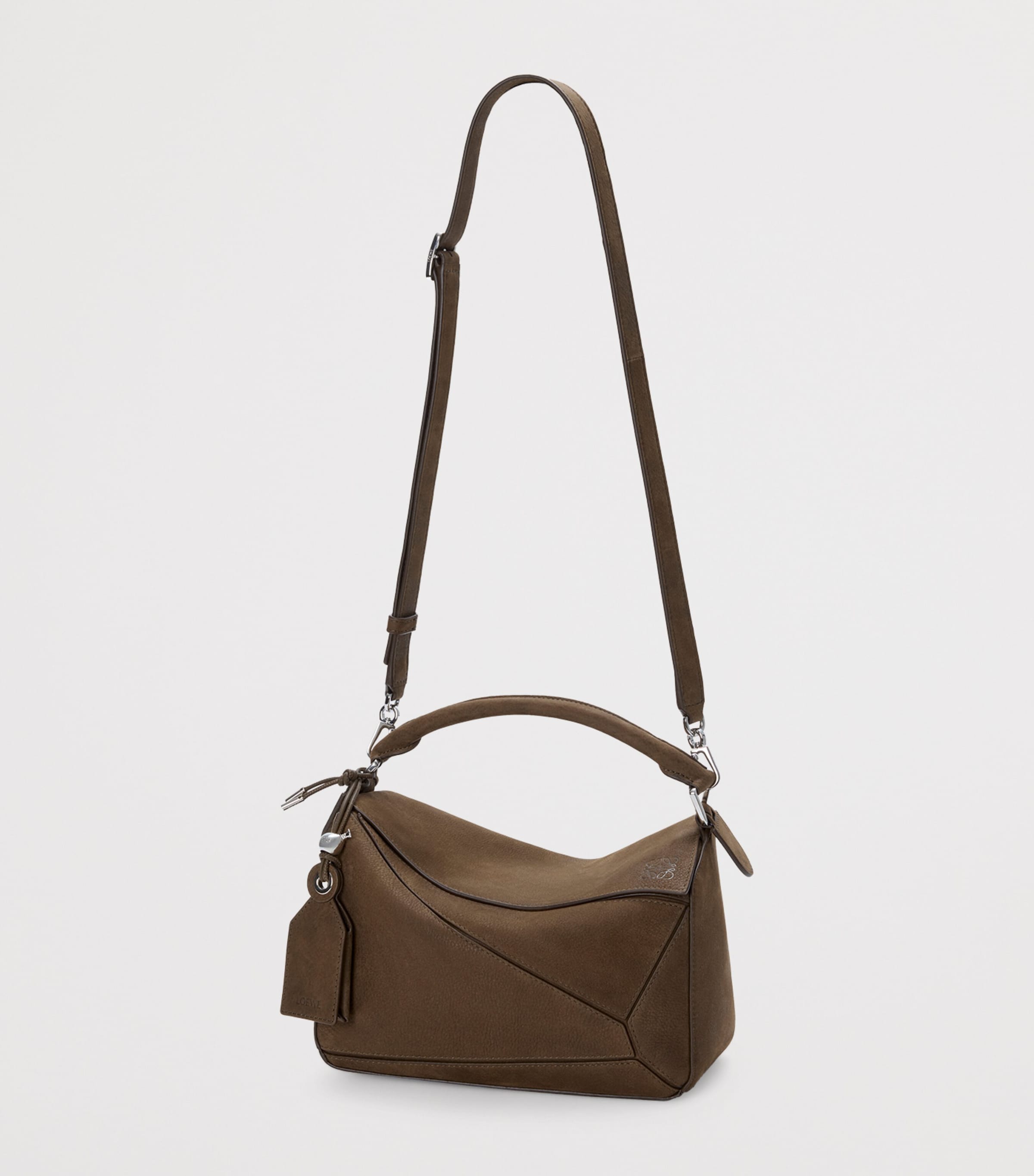 LOEWE Small Suede Featherlight Puzzle top-handle bag (British brand)