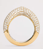 Engelbert yellow gold and diamond drop link ring - British product