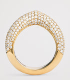 Engelbert yellow gold and diamond drop link ring - British product