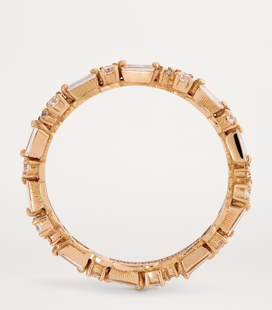 Suzanne Kalan rose gold eternity ring with diamonds, imported from the UK