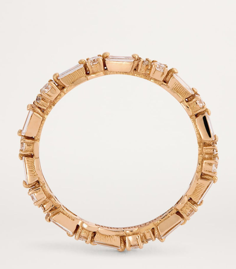 Suzanne Kalan rose gold eternity ring with diamonds, imported from the UK