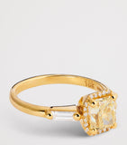 Suzanne Kalan halo ring in yellow gold with diamonds, imported from the UK