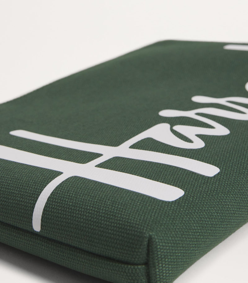 Harrods Medium Cotton Logo Pouch, UK version