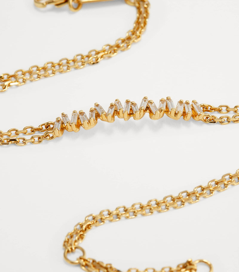 Suzanne Kalan yellow gold diamond classic bar bracelet - British product