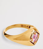 Suzanne Kalan rose gold pink sapphire diamond signet ring size 6 (British brand)