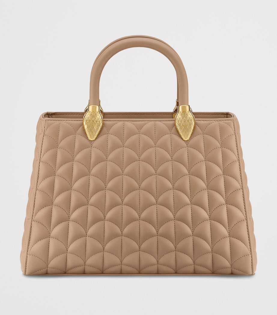 Bvlgari Serpentine Duo top-handle bag in quilted lambskin - British product