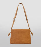 Men's Suede and Calfskin Satchel with Adjustable Strap and Zip Pocket, 24cm x 34cm x 12cm