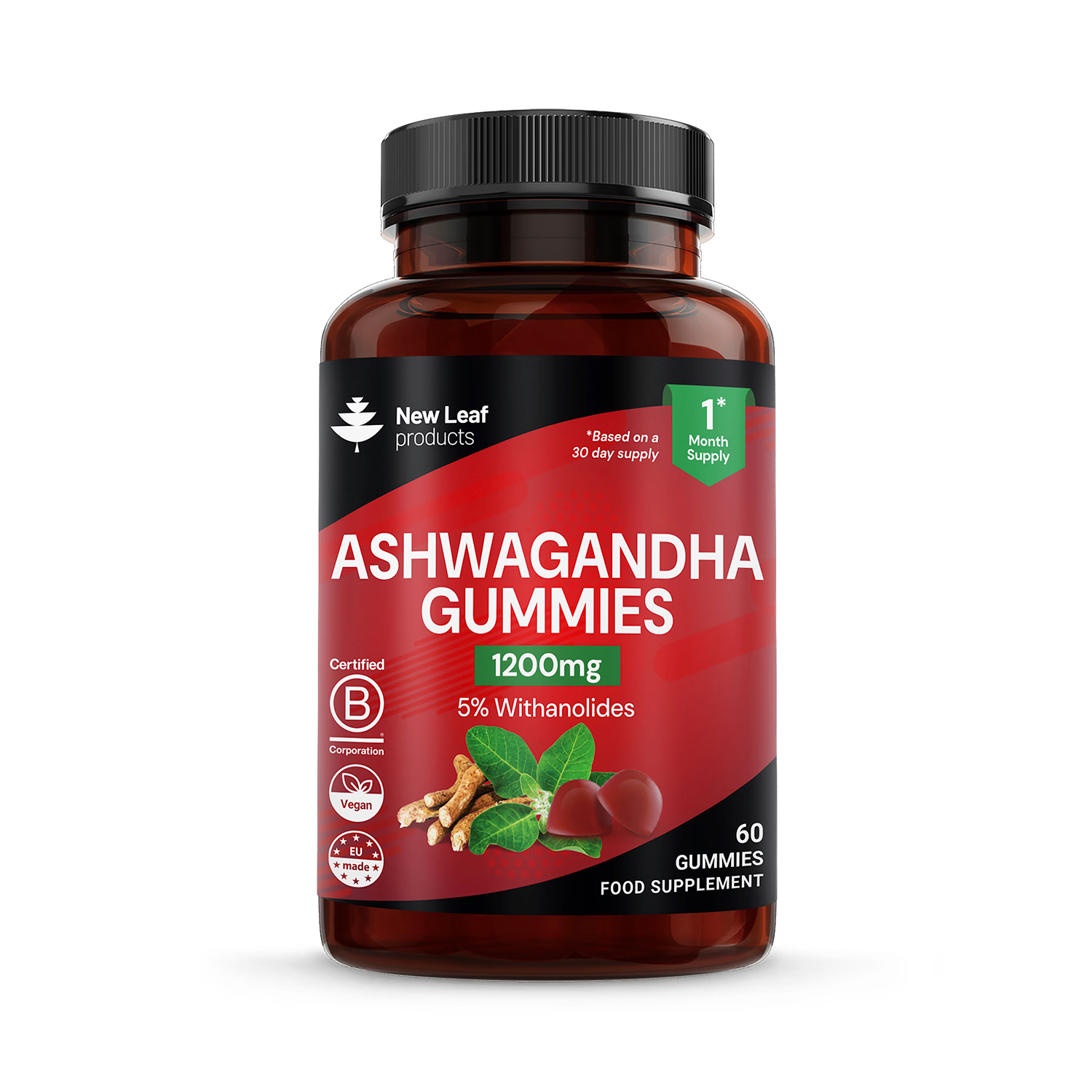 New Leaf Products Ashwagandha Gummies 60 gummies (British brand)