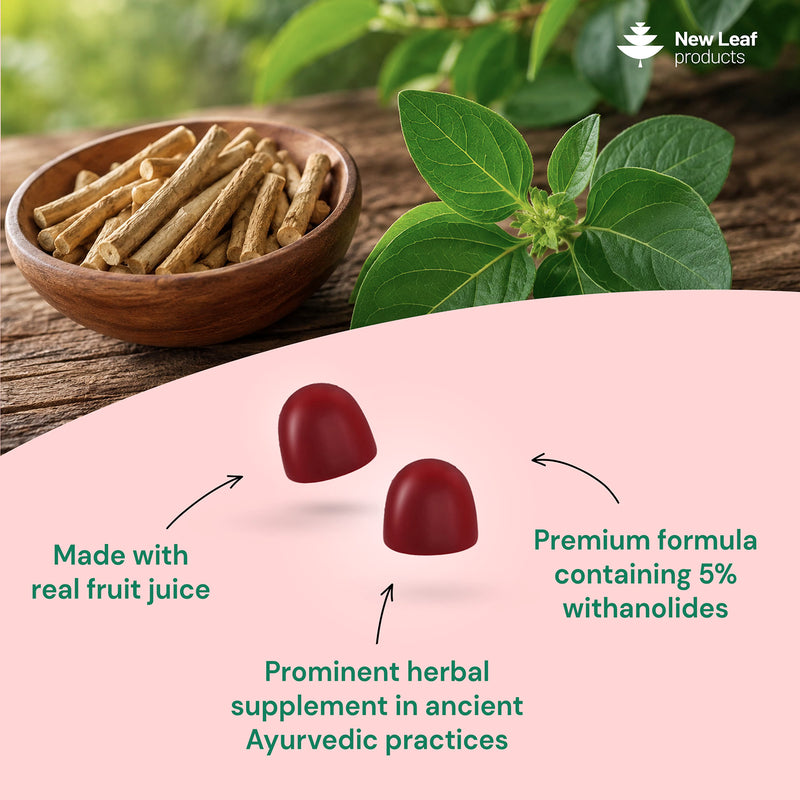 New Leaf Products Ashwagandha Gummies 60 gummies (British brand)