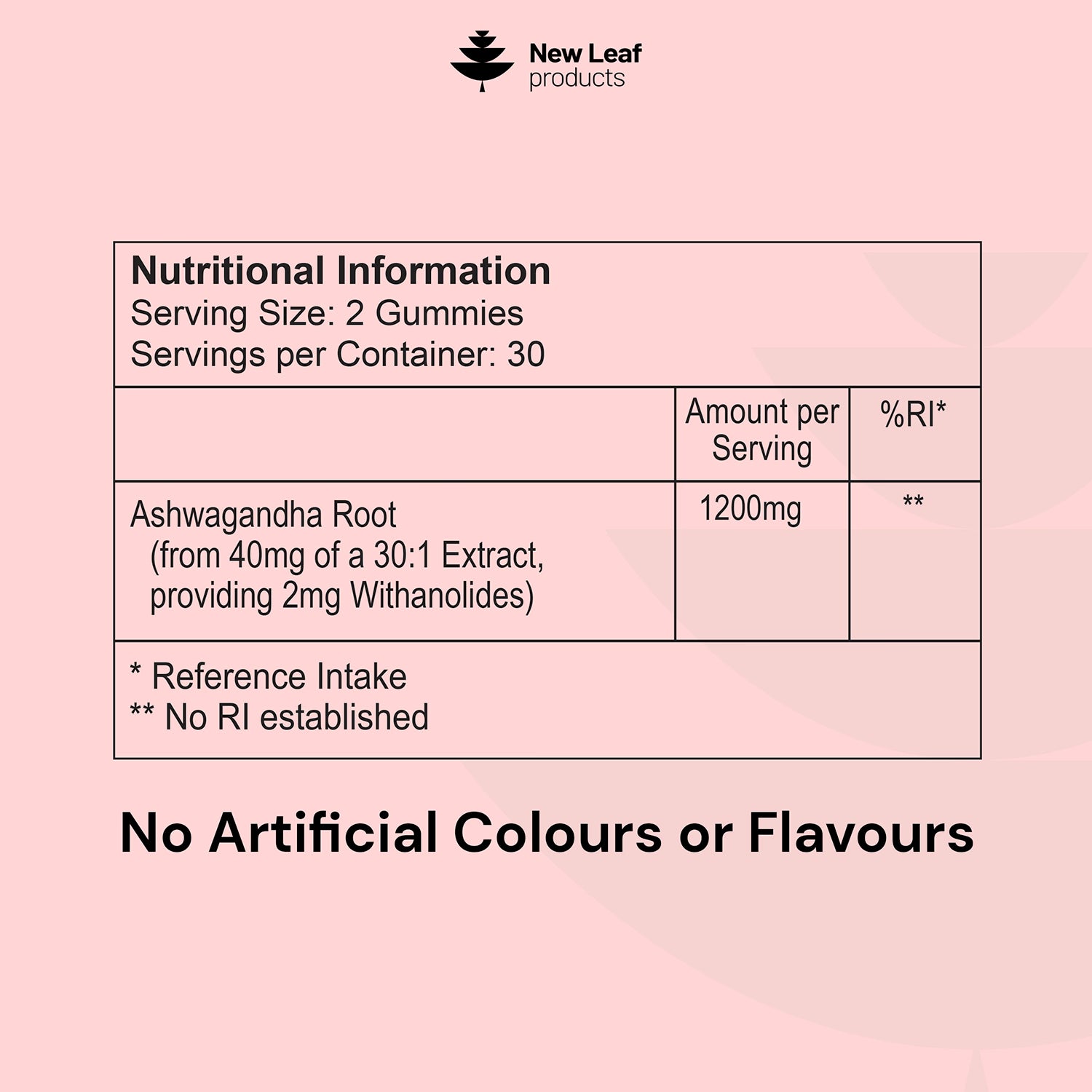New Leaf Products Ashwagandha Gummies 60 gummies (British brand)