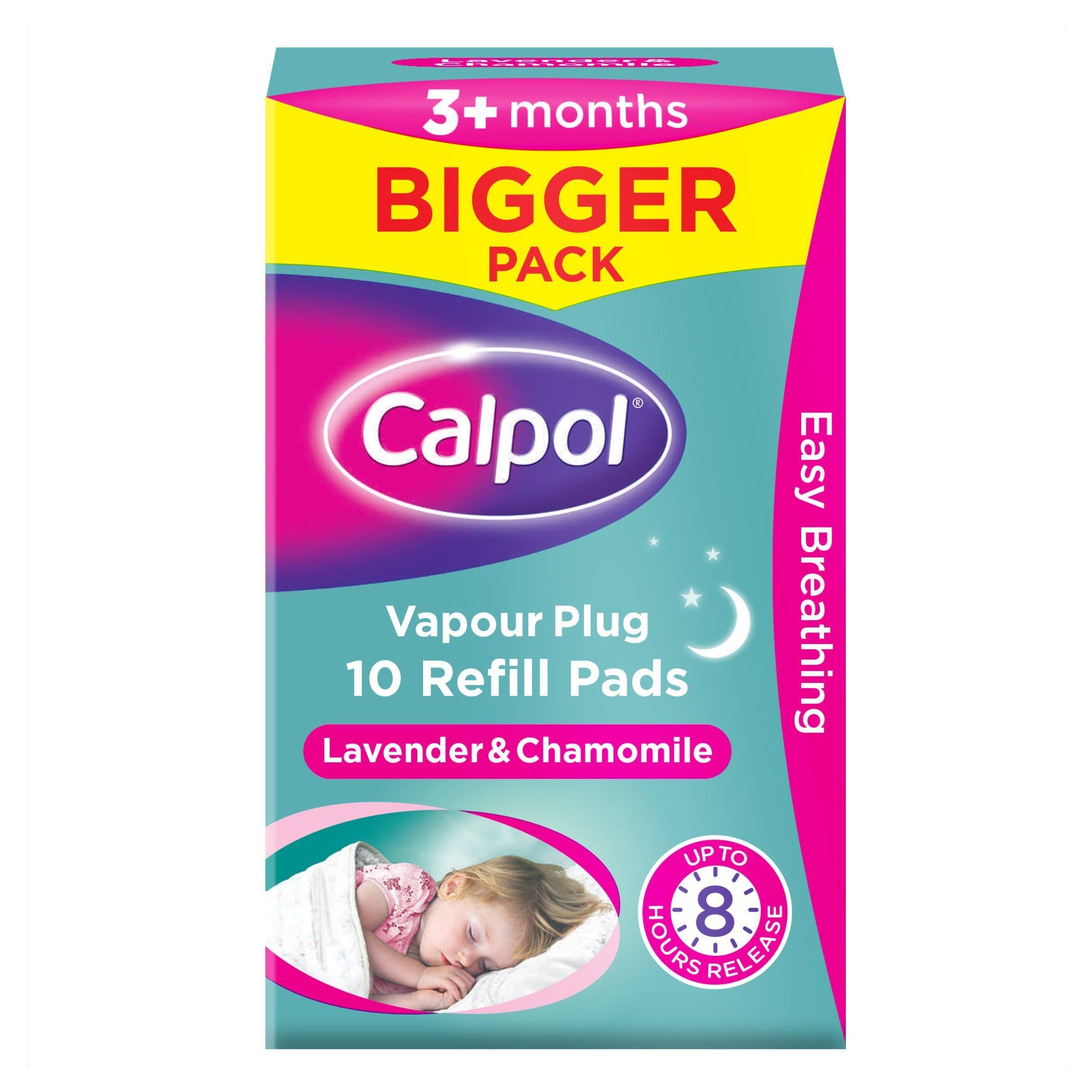 Calpol Vapour Plug Refill Pads Lavender & Chamomile 3+ Months x10 pain relief Sainsburys   