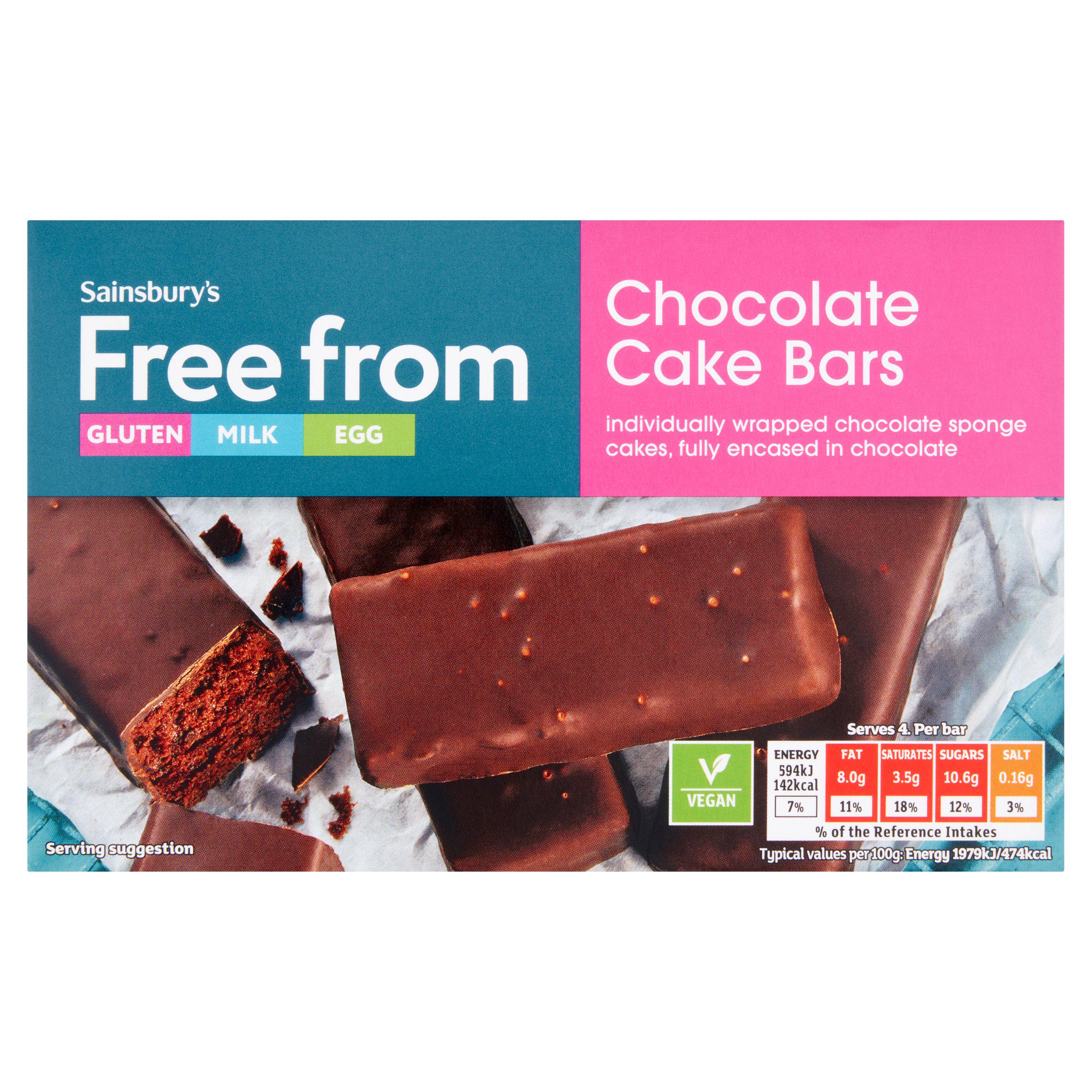 Sainsbury's Free From Chocolate Cake Bars - 4 Pack | McGrocer