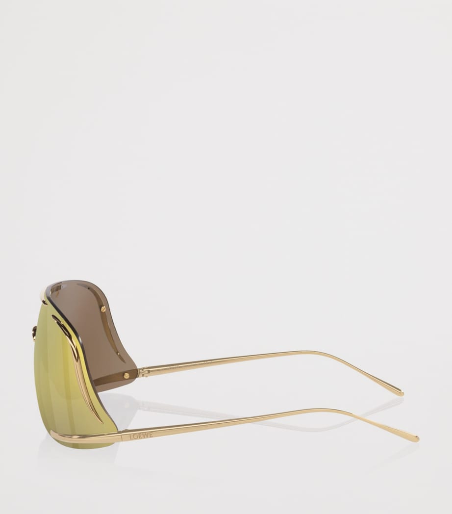 LOEWE Square One-Piece Sunglasses with metallic accents, imported from the UK