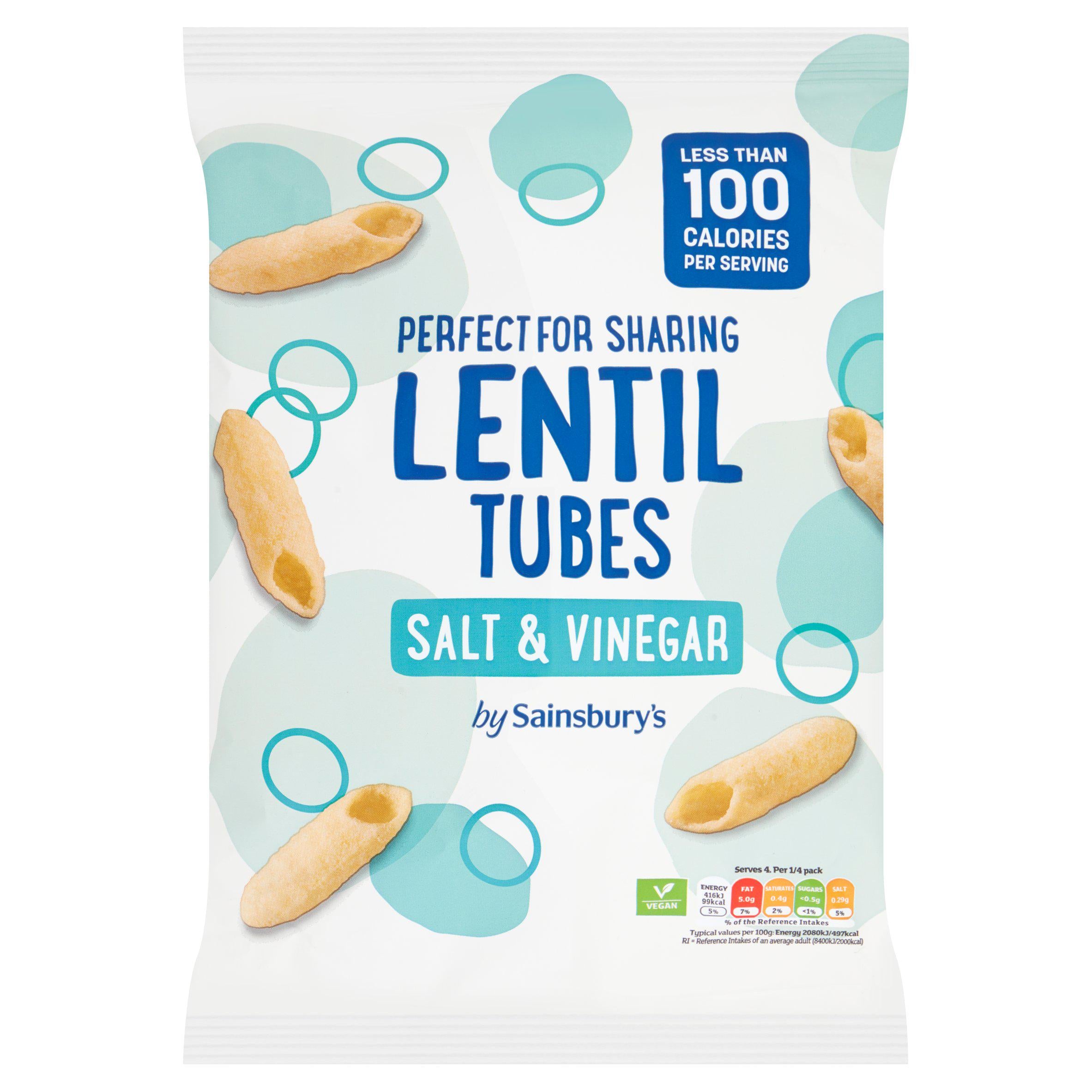 Sainsbury's Lentil Tubes Salt & Vinegar 85g GOODS Sainsburys   