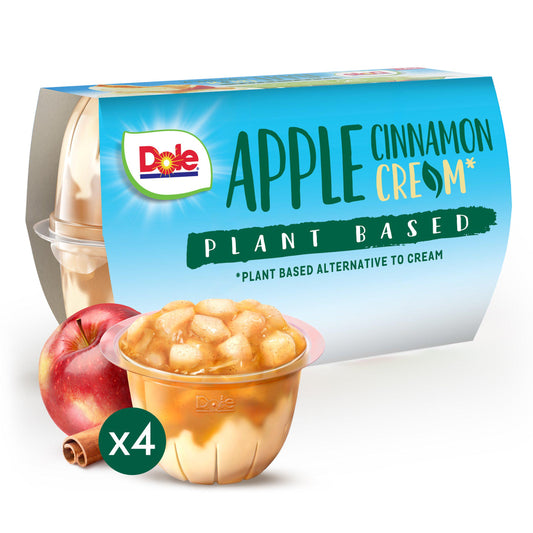 Dole Apple & Cinnamon with Plant Based Cream Dessert 4x123g GOODS Sainsburys   