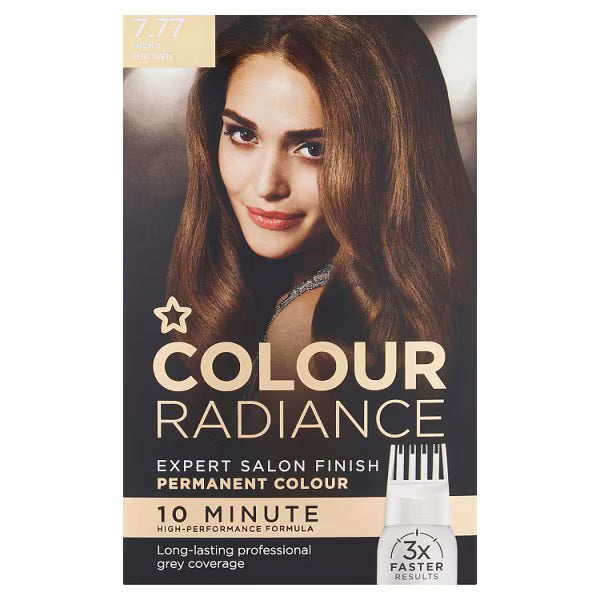 Superdrug Permanent Hair Dye Silky Brown 7.77 (British brand)