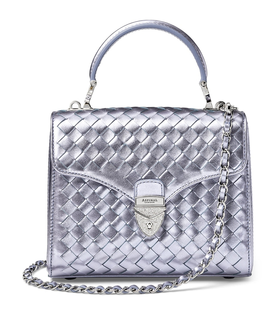 Aspinal of London metallic leather Mayfair bag midi - UK version