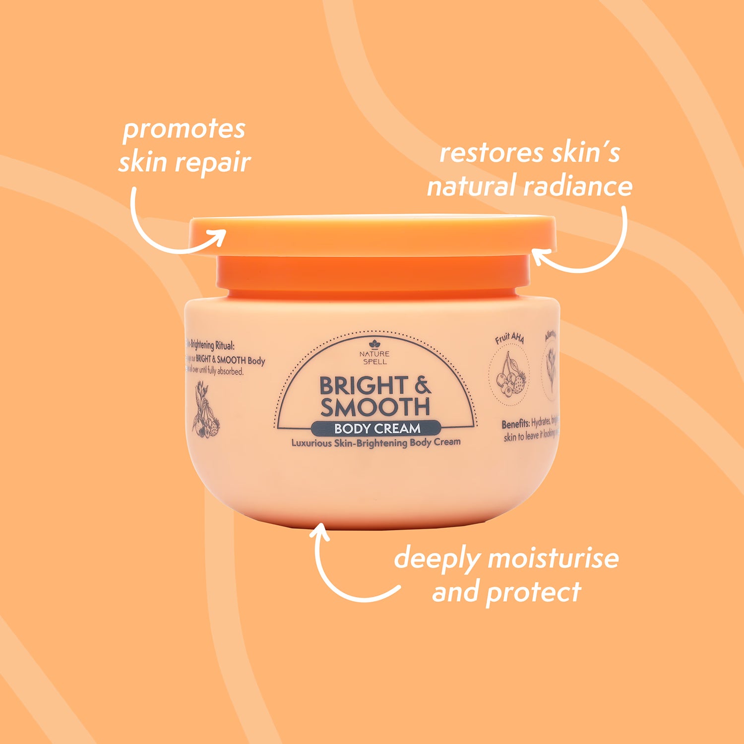 Nature Spell Bright & Smooth body cream 250ml (British brand)