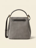 Mulberry Islington suede bucket bag with Postman's Lock closure (British brand)