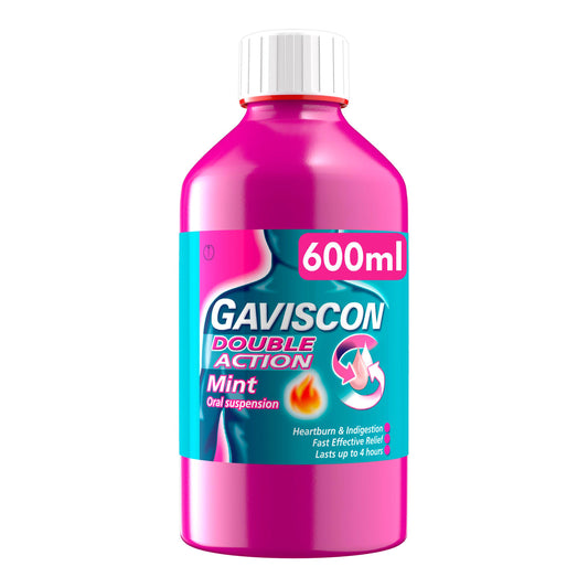Gaviscon Double Action Heartburn & Indigestion Relief Liquid Mint 600ml GOODS Sainsburys   