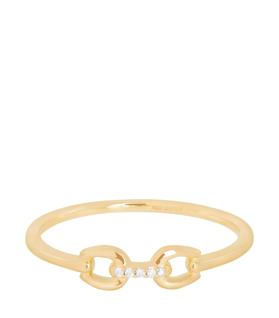 Astrid & Miyu yellow gold diamond ring 14kt - British product