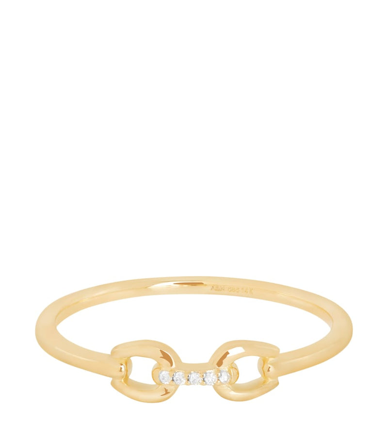 Astrid & Miyu yellow gold diamond ring 14kt - British product