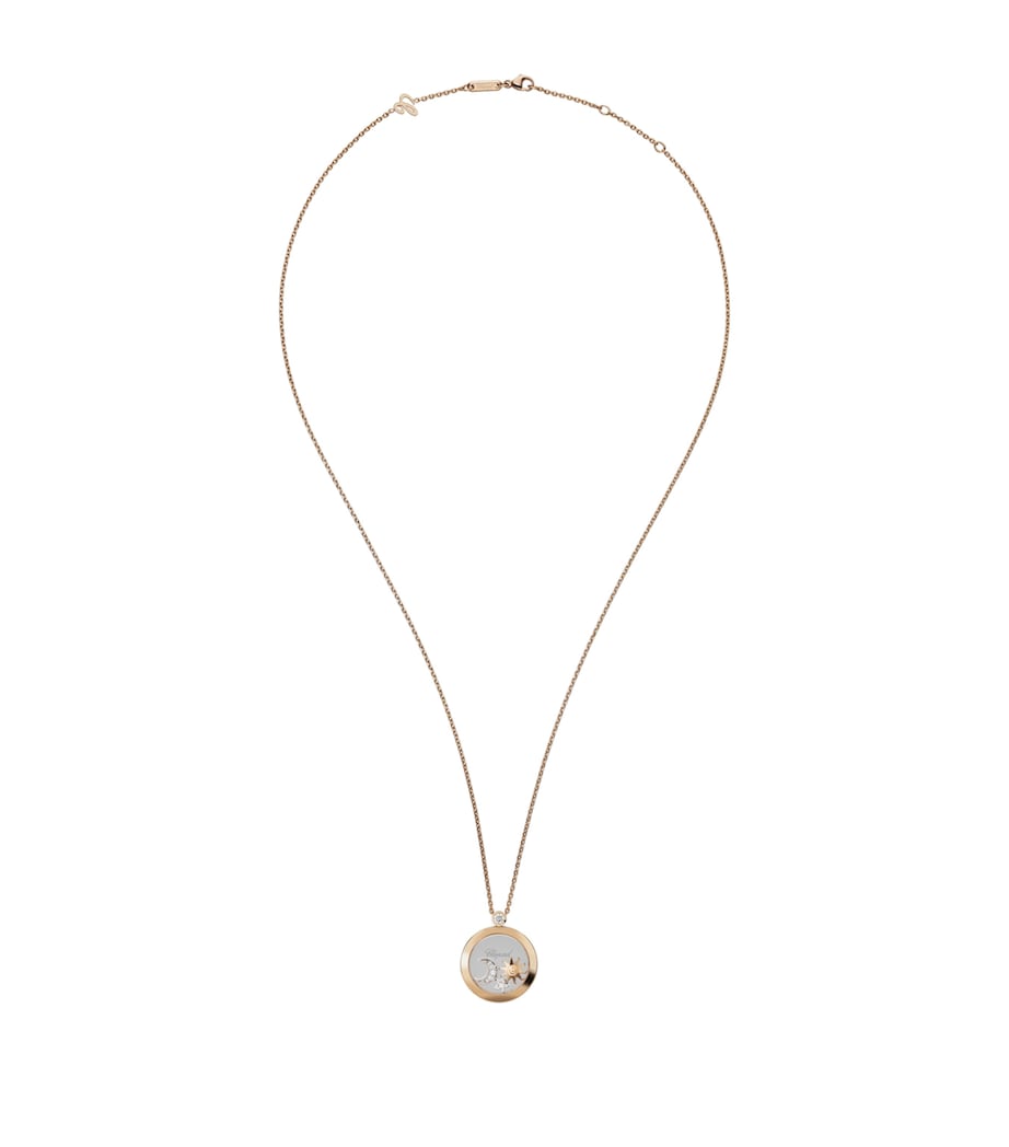 Chopard rose gold diamond Happy Diamonds pendant, imported from the UK