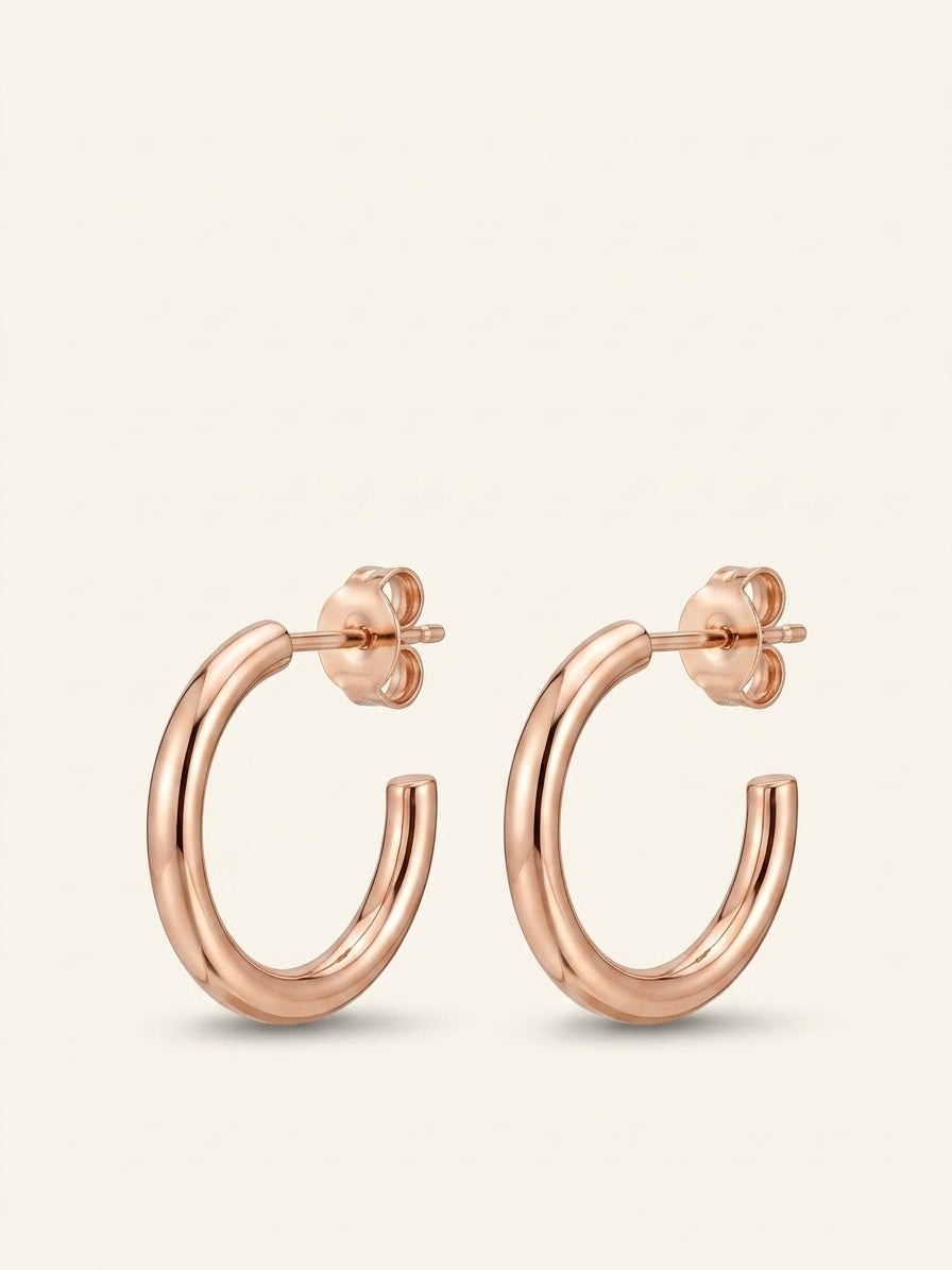 Cartier 18ct rose gold and red agate hoop earrings, (British brand)