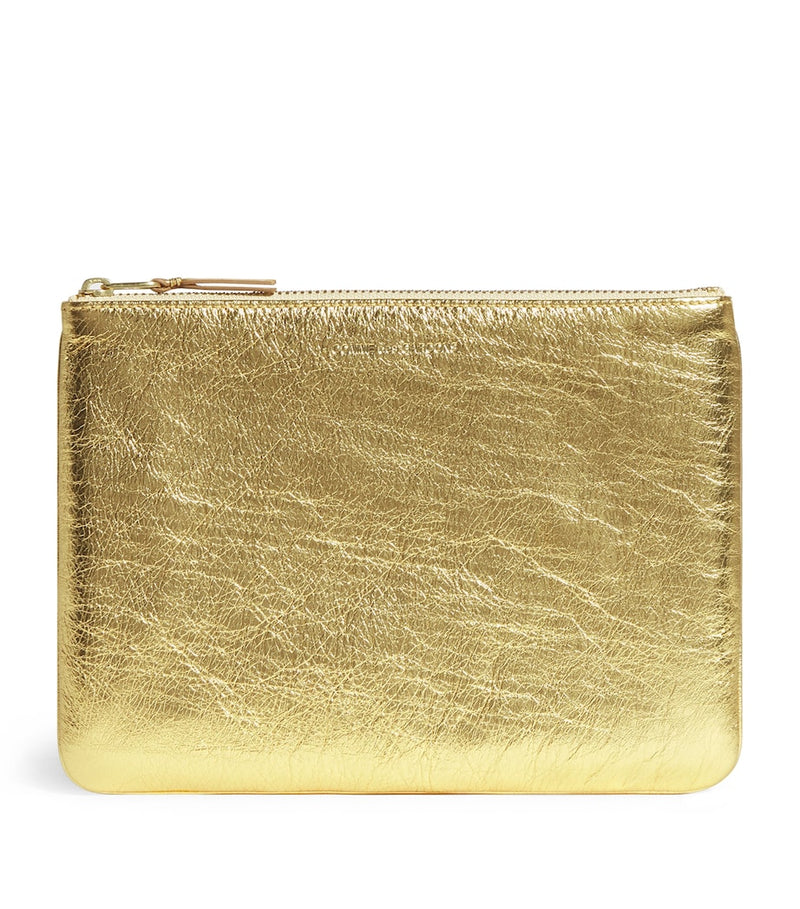 Comme des Garçons gold leather zipped pouch - British product
