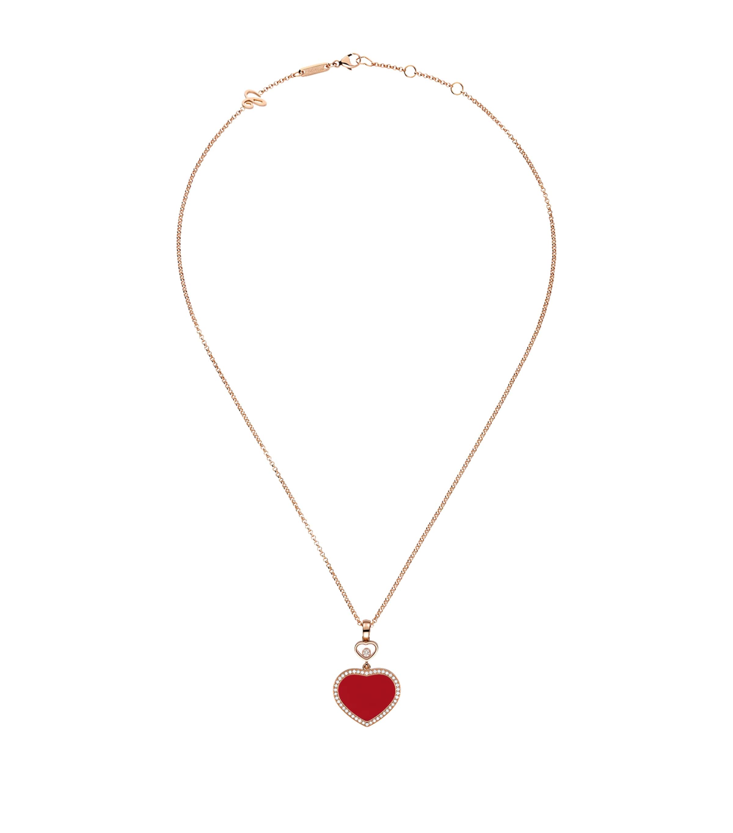 Chopard Happy Hearts rose gold diamond pendant, imported from the UK