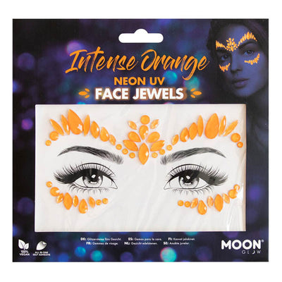 Moon Glow Neon UV Gesichtsjuwelen Intensiv Orange Aufkleber