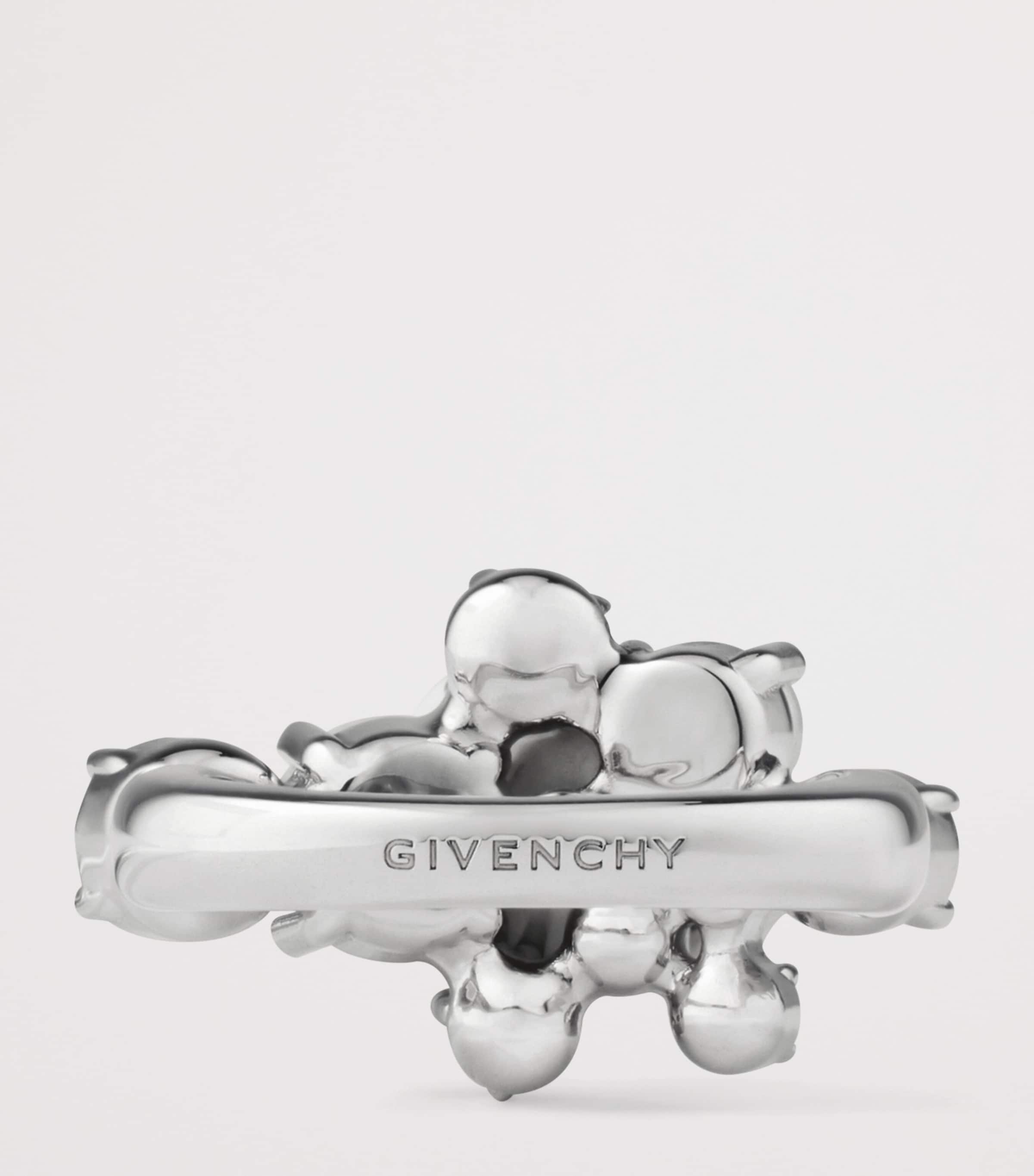 Givenchy Crystal Pearl Ring in silver tone - British product